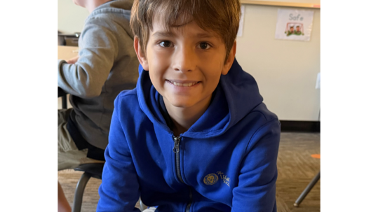 A Lower School student uses manipulatives to solve a math problem as part of The Legacy School's multi-sensory curriculum for students with language-based learning disabilities and differences.