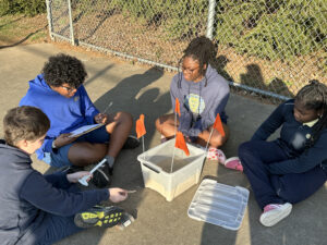 Upper School students at The Legacy School collect data