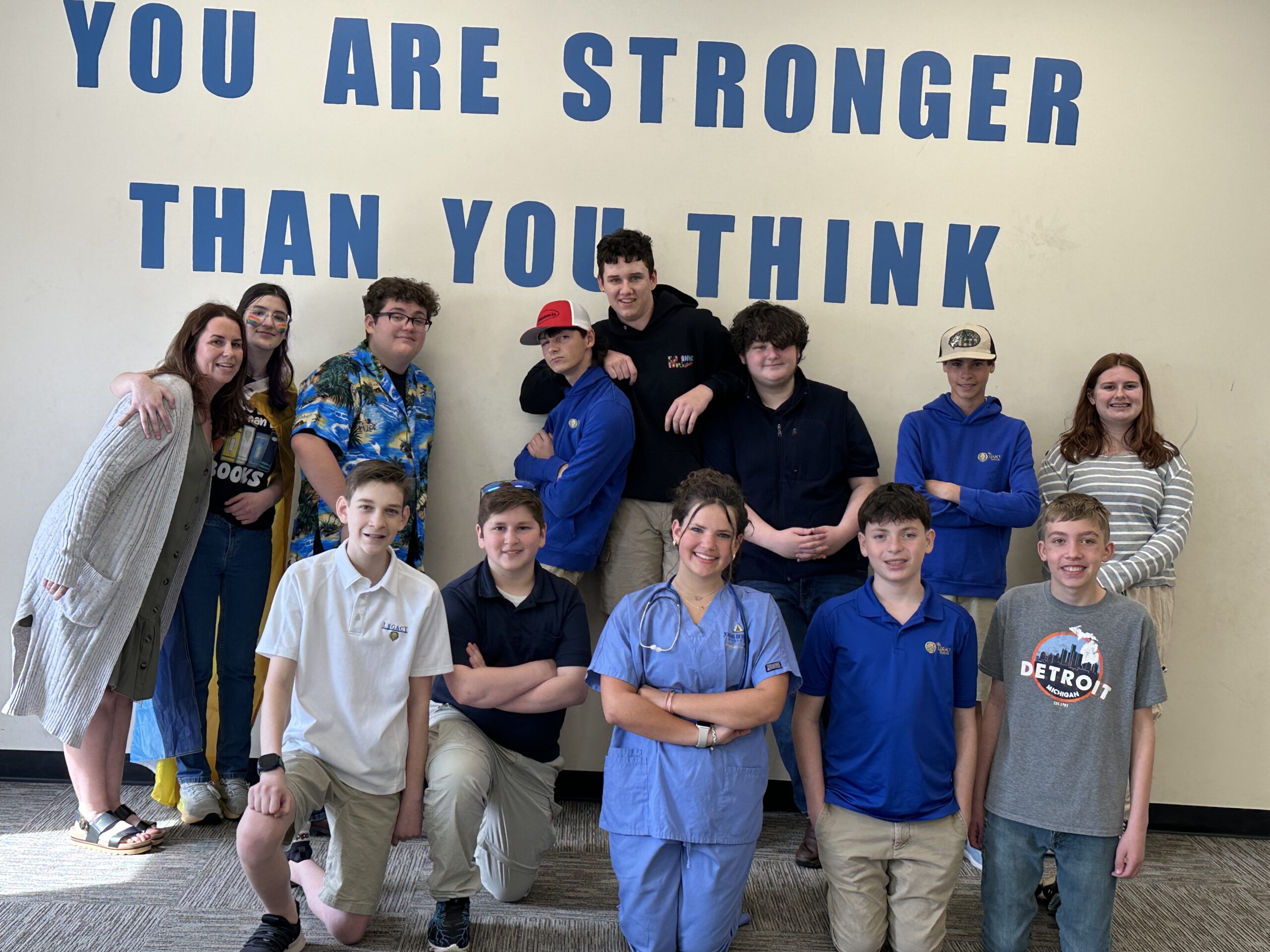 Ms. Tara and her 8th Grade Writing students at the Career Fair