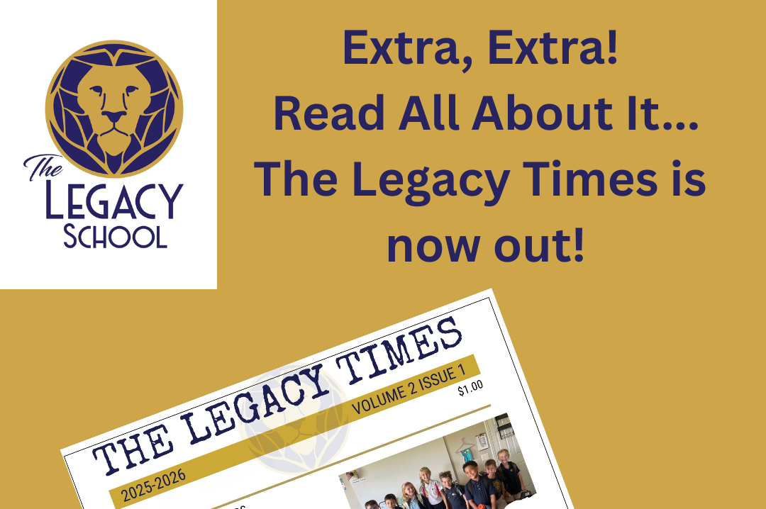 Upper School students at ‪@TheLegacySchoolMaryland‬ have published a new issue of The Legacy Times! Each school year, 7th and 8th grade students in one of Ms. Tara's Writing Classes write, edit, and publish The Legacy Times highlighting all the happenings at The Legacy School.