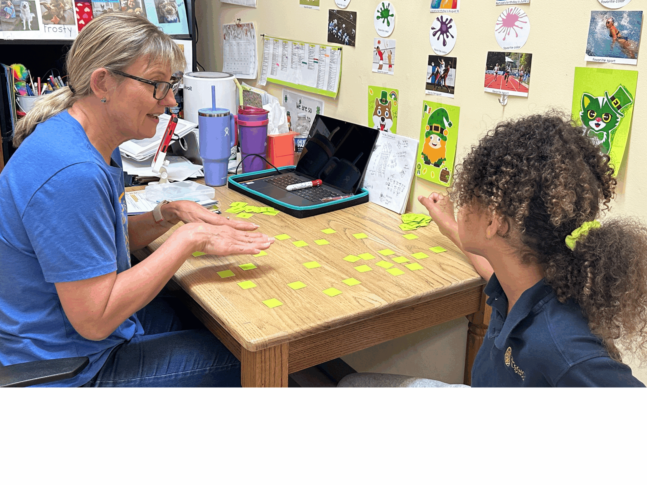 IMG_5446.jpg-EDITED (Ms. Lynn and Lower School Student) A tutor at The Legacy School works with a Lower School student.
