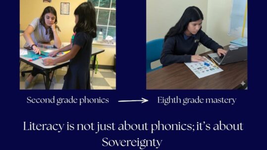 For students at The Legacy School, like the one pictured using a Chromebook in a classroom, literacy is not just about phonics; it's about Sovereignty. Teachers and tutors at The Legacy School follow student's pacing for attainable wins. Students gain sovereignty over their academic life and learn to take educational risks.